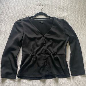 JCrew satin black blouse